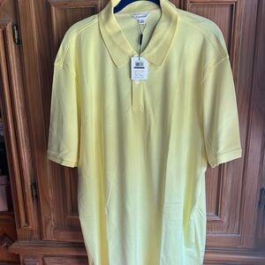 Calvin Klein Yellow Polo Shirt Classic Casual Style